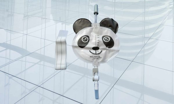 Forni Medical Bein-Urinbeutel PANDA für Kinder, steril, mit Rücklaufventil, Ausgang mit Klappverschluss, 200 ml steril