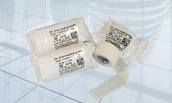 Forni Medical Coesiva - Kohäsive Gazebinde, weiss, einzeln in weissem Zellophan verpackt